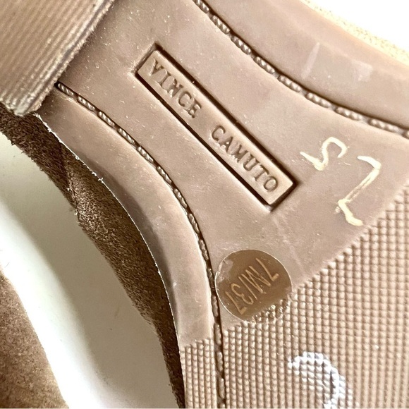 Vince Camuto Cinza Ankle Boots Womens 7M Brown Suede Tan Booties Metal Studs - Picture 7 of 9